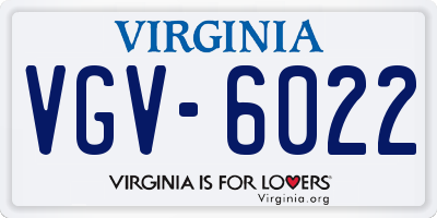 VA license plate VGV6022