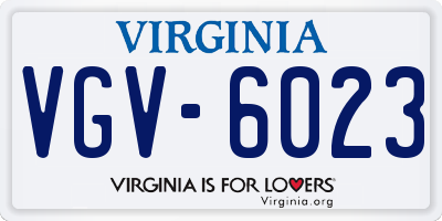 VA license plate VGV6023