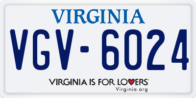 VA license plate VGV6024