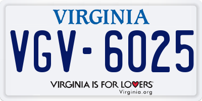 VA license plate VGV6025