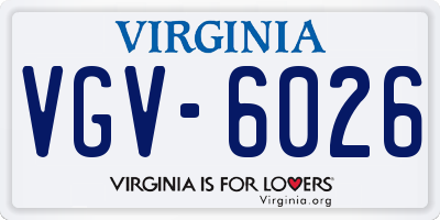 VA license plate VGV6026