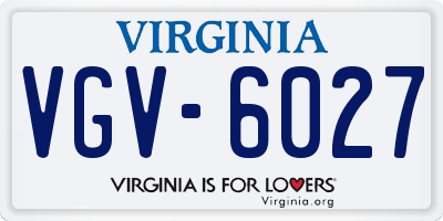 VA license plate VGV6027