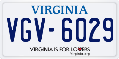 VA license plate VGV6029