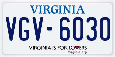 VA license plate VGV6030