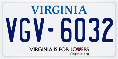 VA license plate VGV6032