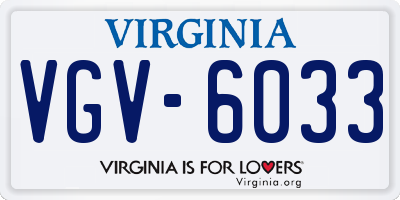 VA license plate VGV6033