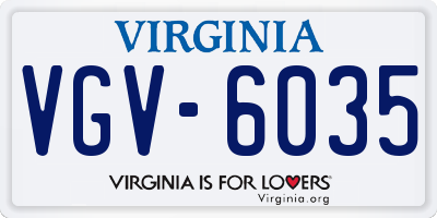 VA license plate VGV6035
