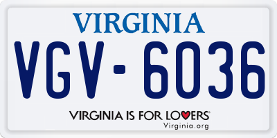 VA license plate VGV6036