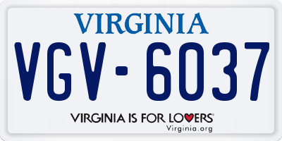 VA license plate VGV6037