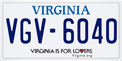 VA license plate VGV6040