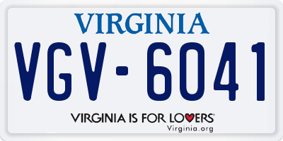 VA license plate VGV6041