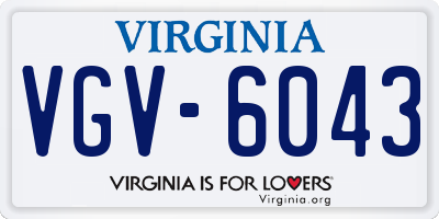 VA license plate VGV6043
