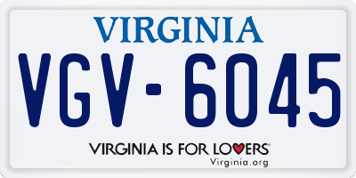 VA license plate VGV6045