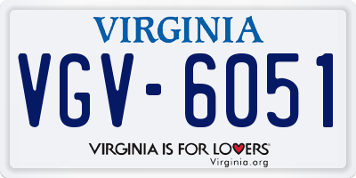 VA license plate VGV6051