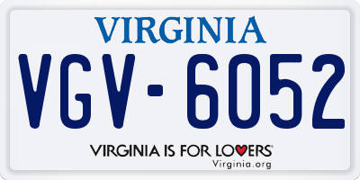 VA license plate VGV6052