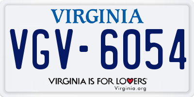 VA license plate VGV6054