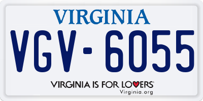 VA license plate VGV6055
