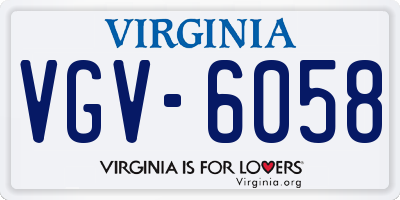VA license plate VGV6058