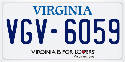 VA license plate VGV6059