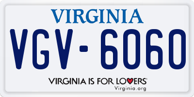 VA license plate VGV6060