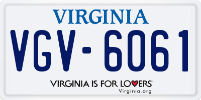VA license plate VGV6061