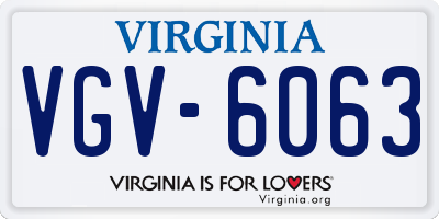 VA license plate VGV6063