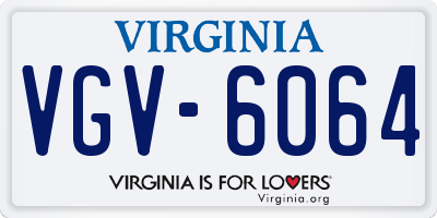 VA license plate VGV6064