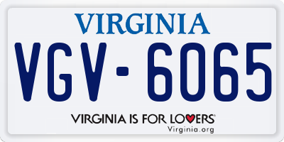 VA license plate VGV6065