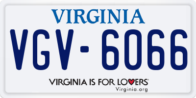 VA license plate VGV6066