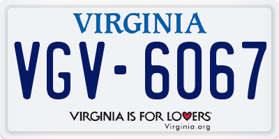 VA license plate VGV6067