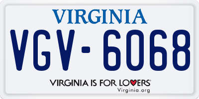 VA license plate VGV6068