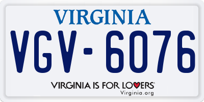 VA license plate VGV6076
