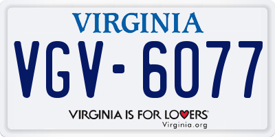 VA license plate VGV6077