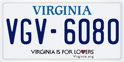 VA license plate VGV6080