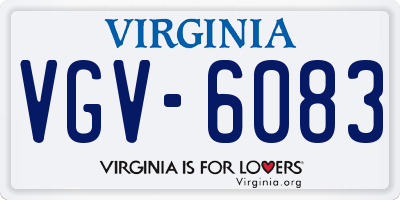 VA license plate VGV6083