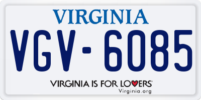 VA license plate VGV6085