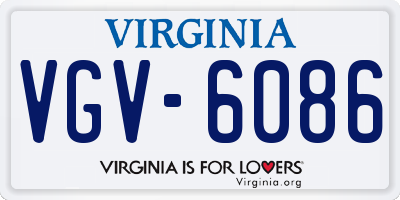 VA license plate VGV6086