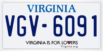 VA license plate VGV6091