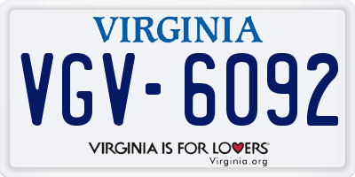 VA license plate VGV6092