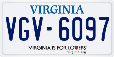 VA license plate VGV6097