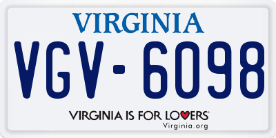 VA license plate VGV6098