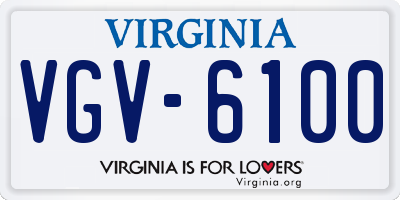 VA license plate VGV6100