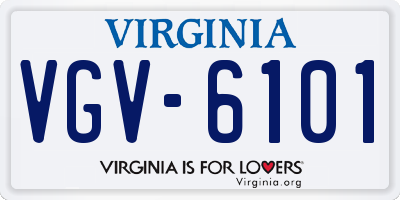 VA license plate VGV6101