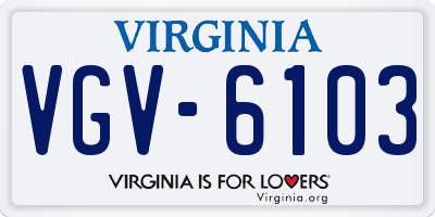 VA license plate VGV6103