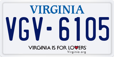 VA license plate VGV6105