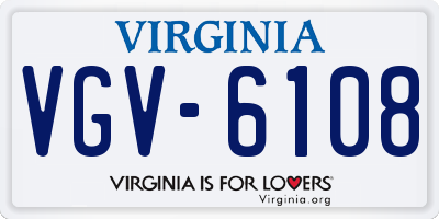 VA license plate VGV6108