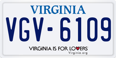 VA license plate VGV6109