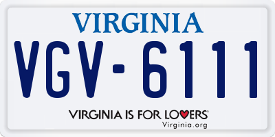 VA license plate VGV6111