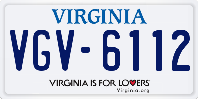 VA license plate VGV6112