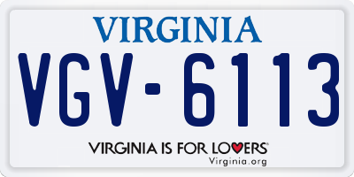 VA license plate VGV6113